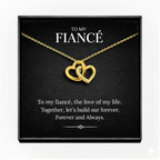 To My Wonderful Fiance Interlocking Hearts Necklace