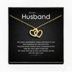 To My Wonderful Husband Interlocking Hearts Necklace