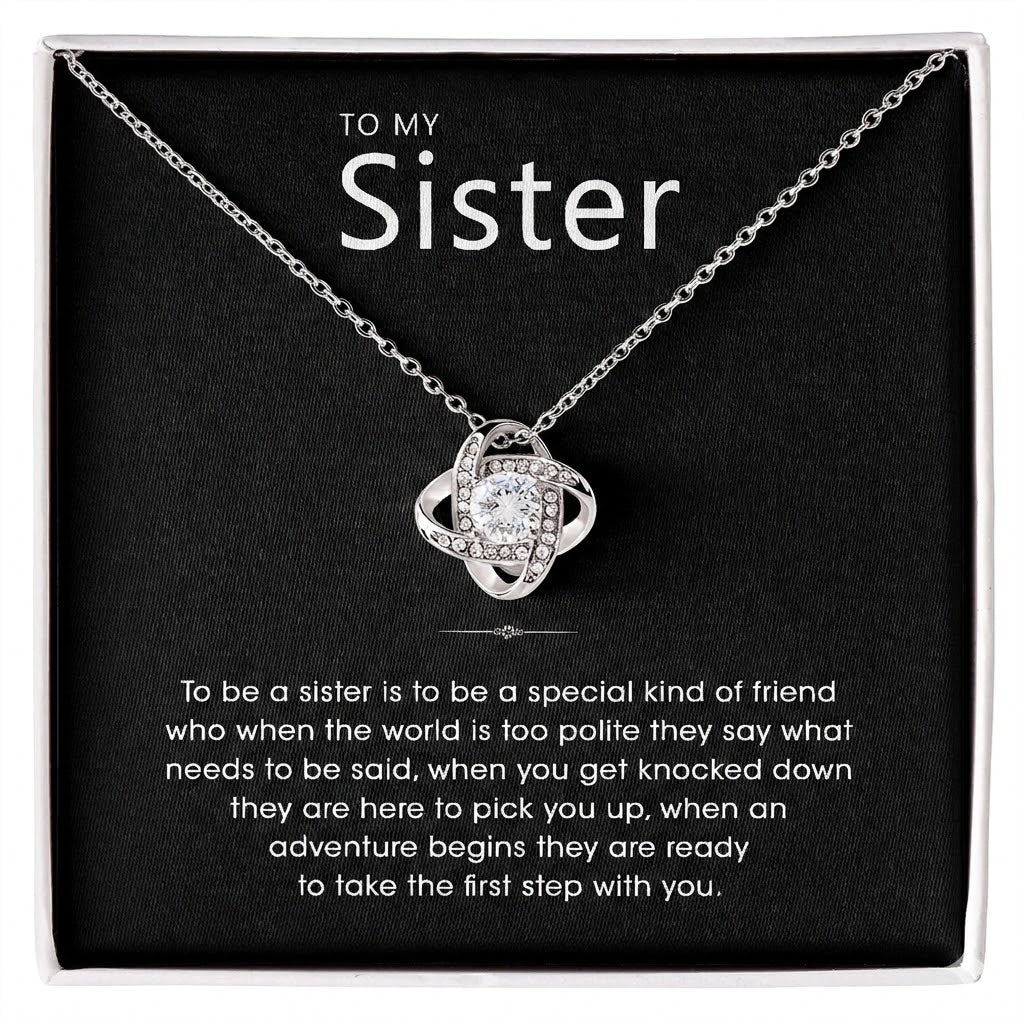 Love Knot Necklace with Rotating Rose Gift Box